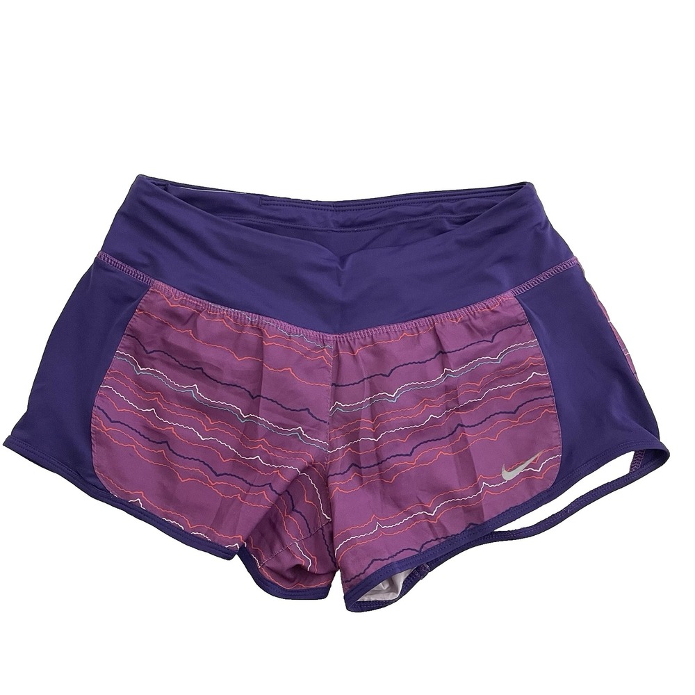 Nike Dri-Fit athletic shorts Purple Multicolor Drawstrings Women's size XS Gym
